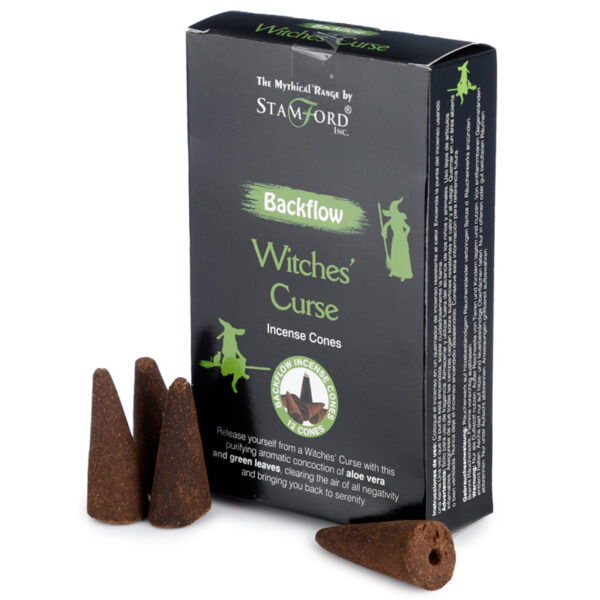 INC683_001 Stamford Plant Based Backflow Incense Cones - Witches Curse 12 packs