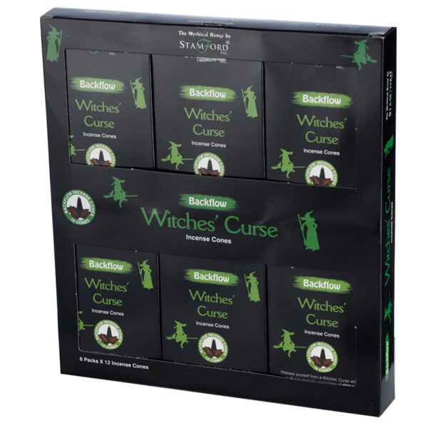 INC683_003 Stamford Plant Based Backflow Incense Cones - Witches Curse 12 packs