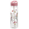 BOT05T_005 Reusable Enchanted Rainbow Unicorns Shatterproof Tritan 550ml Water Bottle with Flip Straw
