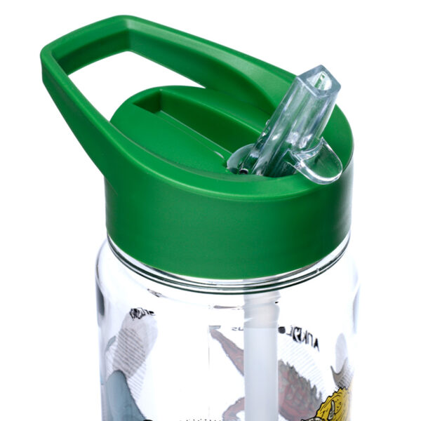 Reusable Dinosauria Shatterproof Ecozen 550ml Water Bottle with Flip Straw