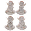 CHE103_001 Collectable Cherub Sitting on Heart with Pink Roses