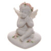 CHE103_003 Collectable Cherub Sitting on Heart with Pink Roses