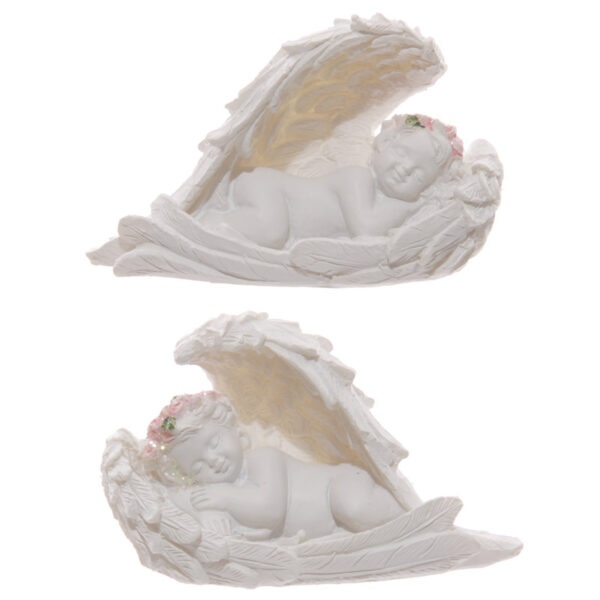 CHE91_001 Decorative Rose Cherub Sleeping Figurine