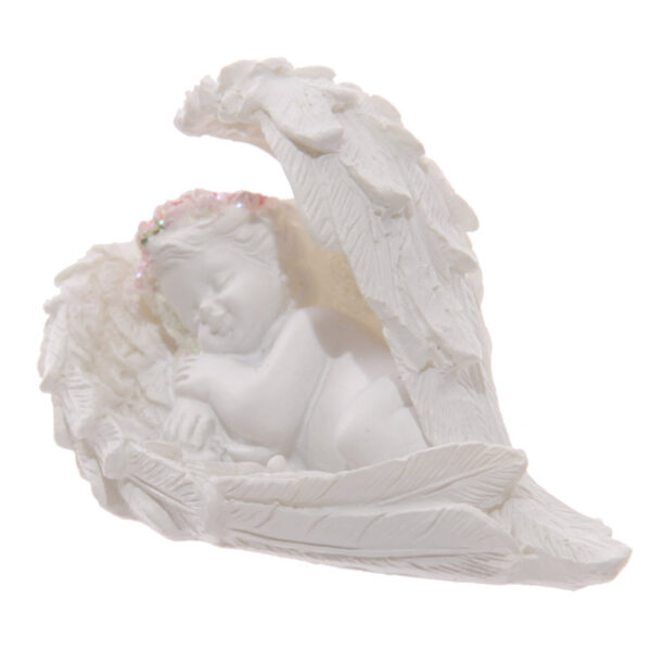 CHE91_004 Decorative Rose Cherub Sleeping Figurine