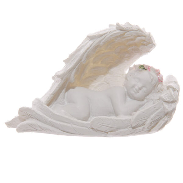 CHE91_005 Decorative Rose Cherub Sleeping Figurine