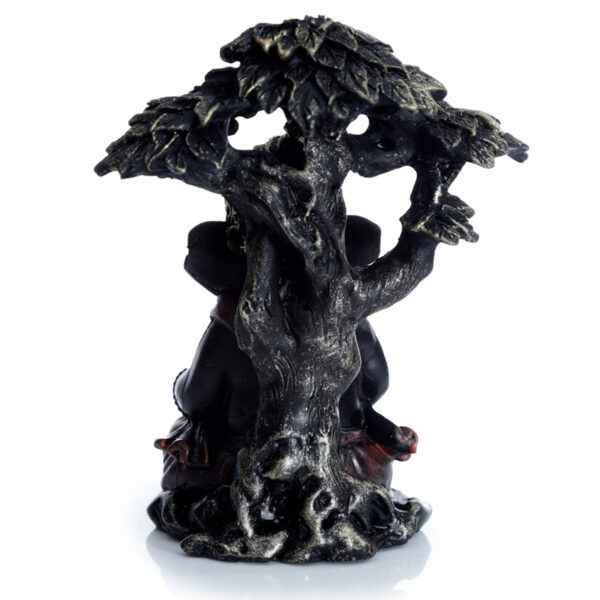 GAN18_003 Black and Gold Ganesh Sitting Under Tree