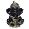 GAN19_002 Decorative Ornament - Black and Gold Ganesh