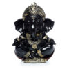 GAN19_006 Decorative Ornament - Black and Gold Ganesh