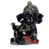 GAN19_008 Decorative Ornament - Black and Gold Ganesh