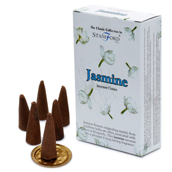 INC210C_001 Stamford Hex Incense Cones - Jasmine 6 packs