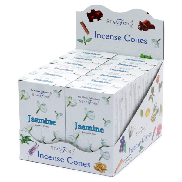 INC210C_004 Stamford Hex Incense Cones - Jasmine 6 packs