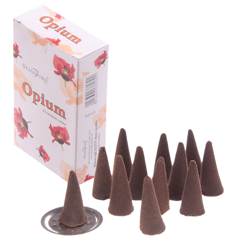 INC213C_001 Stamford Hex Incense Cones - Opium 6 packs