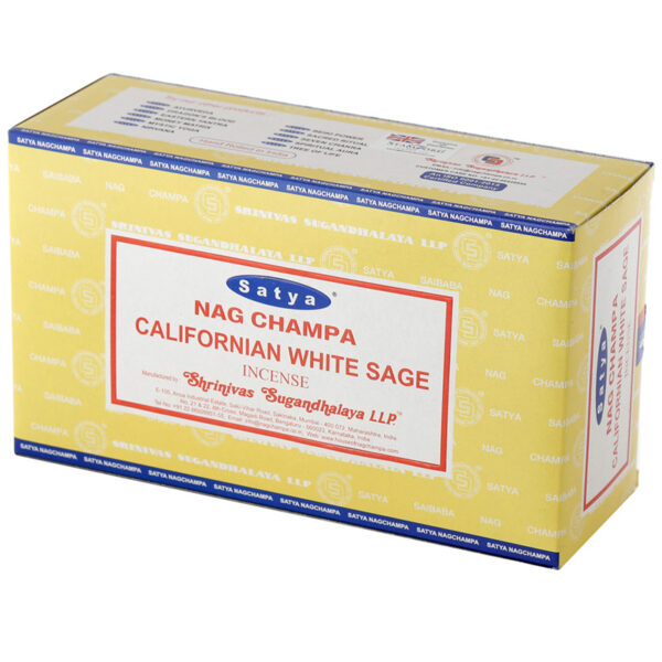 INC643_002 Sayta Nag Champa VFM Californian White Sage Incense Sticks 12 packs