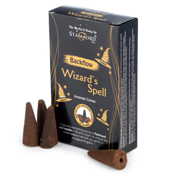 INC684_001 Stamford Backflow Incense Cones - Wizard's Spell 12 packs