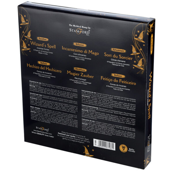INC684_004 Stamford Backflow Incense Cones - Wizard's Spell 12 packs