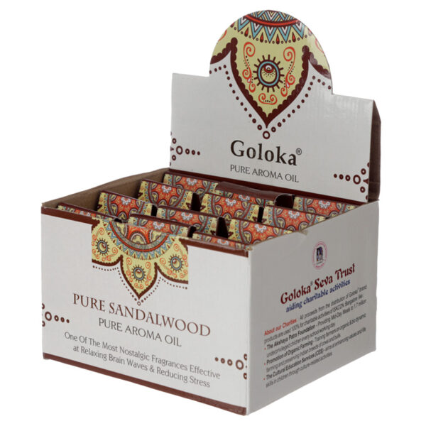 Goloka Fragrance Aroma Oils - Pure Sandalwood 10ml 6 Pack