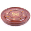 IF165_002 Decorative Sheesham Wood Round Butterflies Ashcatcher