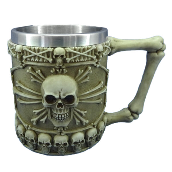 Decorative Tankard - Skull with Bones Handle