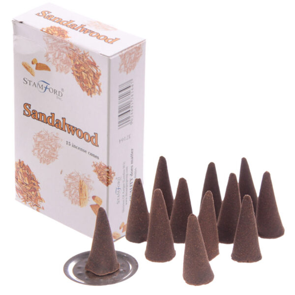 INC225C_001 Stamford Hex Incense Cones - Sandalwood 6 packs
