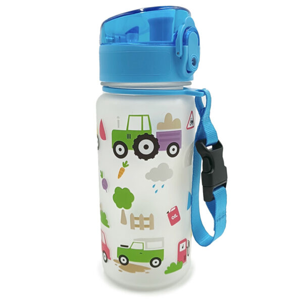 Shatterproof Pop Top Children's Water Bottle - Little Tractors 350ml