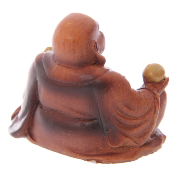 BUD211_003 Mini Wood Effect Collectable Buddha in a Bag Figurine