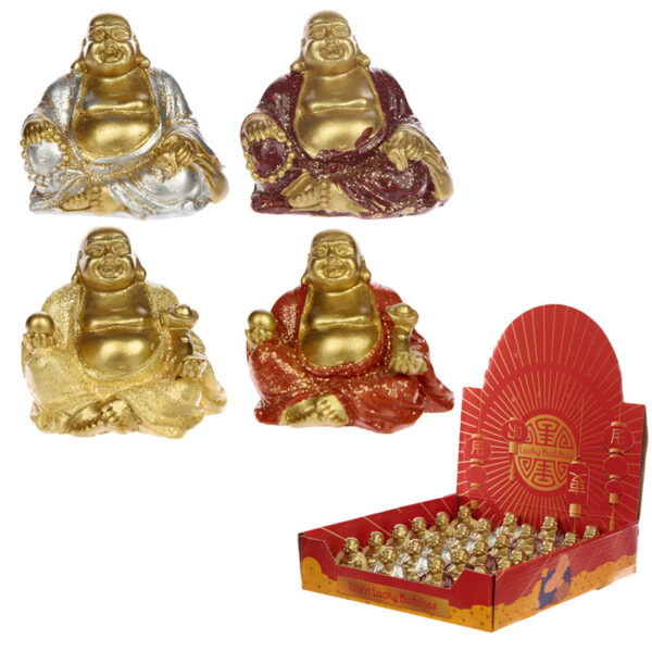 BUD212_001 Lucky Glitter Buddha Mini Collectable Figurine
