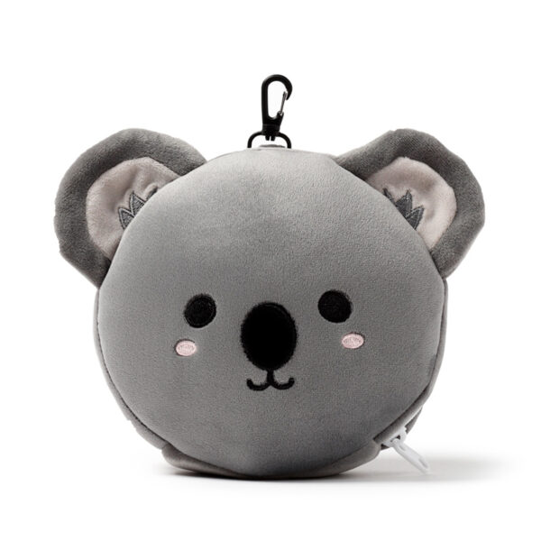 CUSH226_004 Koala Relaxeazzz Plush Round Travel Pillow & Eye Mask Set