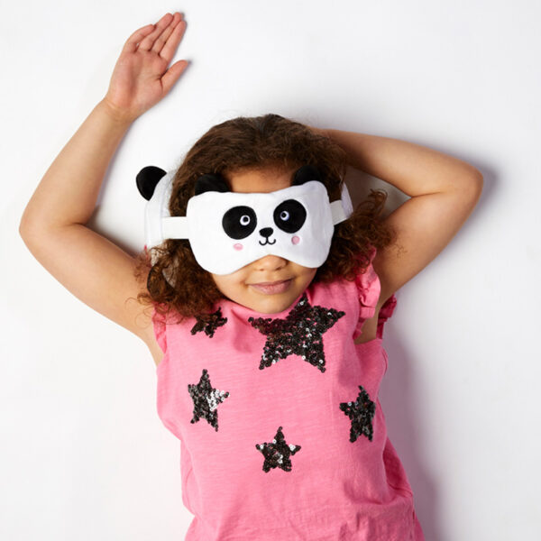 Panda Relaxeazzz Plush Round Travel Pillow & Eye Mask Set