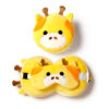 CUSH252_001 Giraffe Relaxeazzz Plush Round Travel Pillow & Eye Mask Set