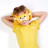 CUSH252_002 Giraffe Relaxeazzz Plush Round Travel Pillow & Eye Mask Set