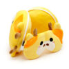 CUSH252_003 Giraffe Relaxeazzz Plush Round Travel Pillow & Eye Mask Set