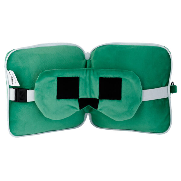 CUSH306_002 Minecraft Creeper Shaped Relaxeazzz Plush Travel Pillow & Eye Mask Set