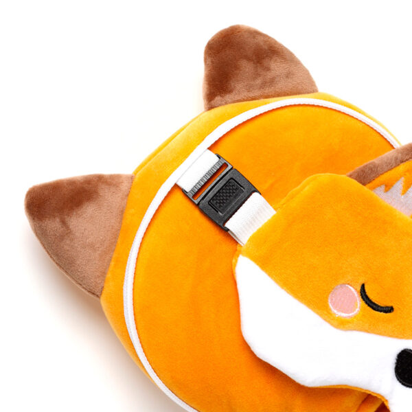 CUSH313_005 Adoramals Finnick the Fox Relaxeazzz Travel Pillow & Eye Mask Set
