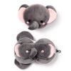 CUSH314_001 Adoramals Janu the Elephant Relaxeazzz Travel Pillow & Eye Mask Set