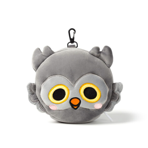 CUSH317_004 Adoramals Winston the Owl Relaxeazzz Travel Pillow & Eye Mask Set