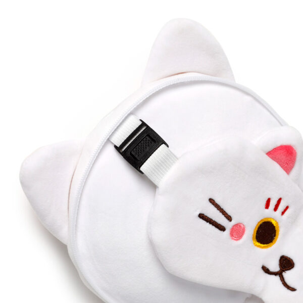 CUSH320_005 Maneki Neko Lucky Cat Relaxeazzz Travel Pillow & Eye Mask Set