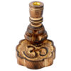 IF254_001 Carved Mango Wood Backflow Incense Burner - Om