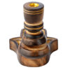 Carved Mango Wood Backflow Incense Burner - Hamsa