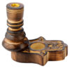 Carved Mango Wood Backflow Incense Burner - Hamsa