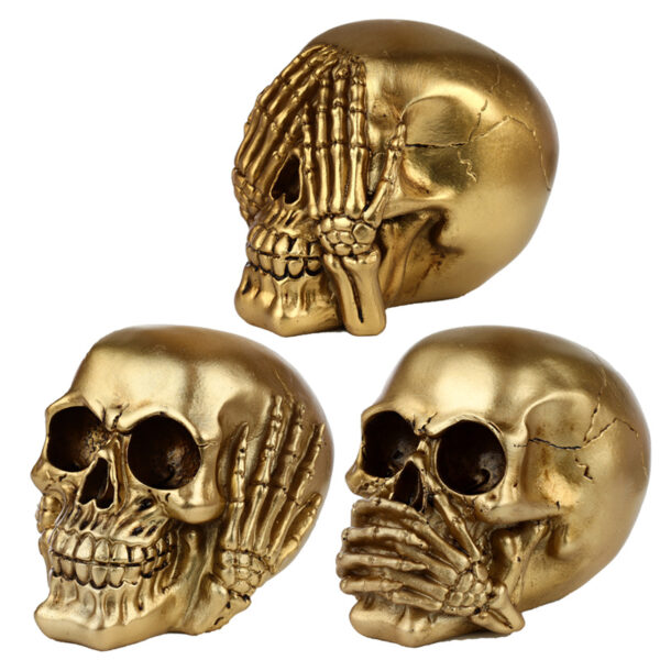 Speak No, Hear No, See No Evil Set of 3 Skulls