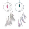 DC67_001 Dreamcatcher with Agate Charm - White Sickle Crescent Moon
