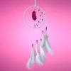 DC67_005 Dreamcatcher with Agate Charm - White Sickle Crescent Moon