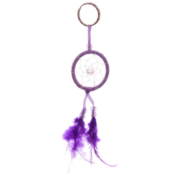 DCK02_003 Dreamcatcher Keyring - Bright Mini Feathers
