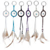 DCK03_001 Dreamcatcher Keyring - Mini Feathers with Beads