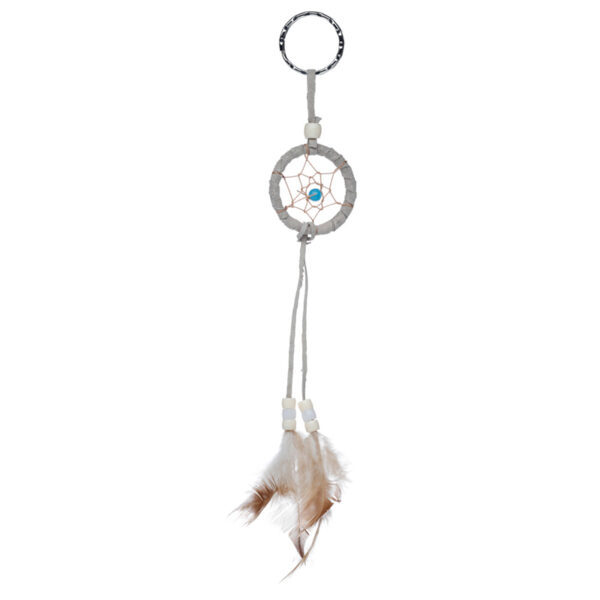 DCK03_003 Dreamcatcher Keyring - Mini Feathers with Beads