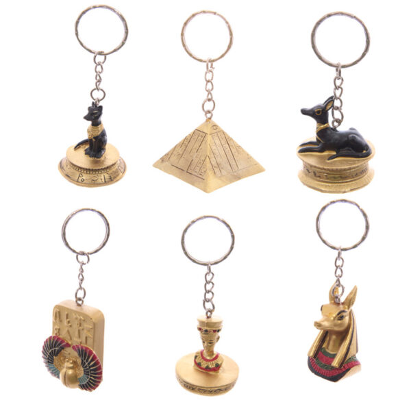 ESP18_001 Decorative Gold Egyptian Keyring