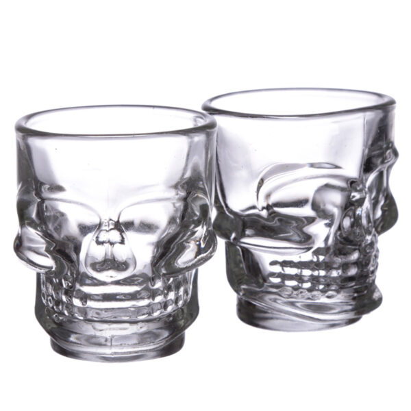 JAR74_006 Fun Collectable Glass Shot Glass Set of 2 - Skulls (60ml)