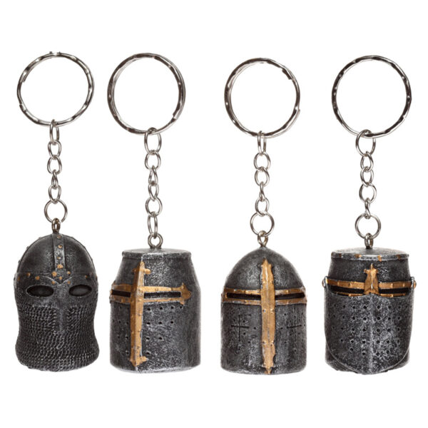 KN204_001 Novelty Collectable Medieval Knight Helmet Keyring