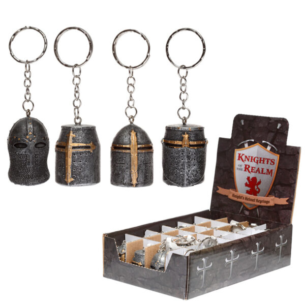 KN204_101 Novelty Collectable Medieval Knight Helmet Keyring
