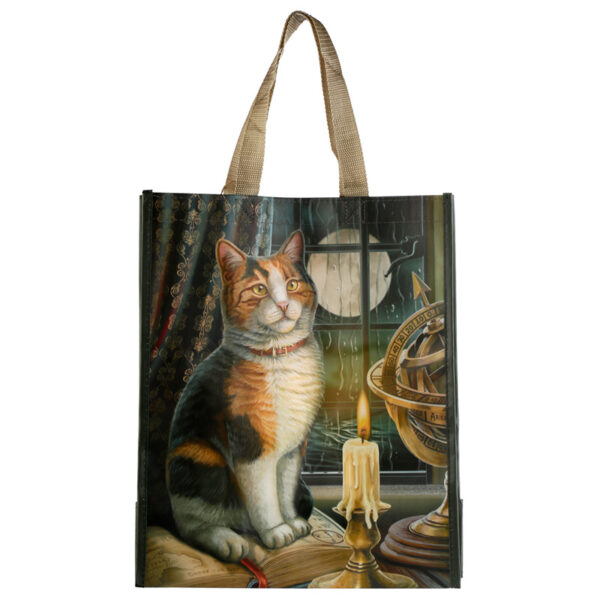 Durable Reusable Shopping Bag - Lisa Parker Adventure Awaits Cat Design